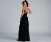 Robe de soirée en tulle et corset en maille Kim